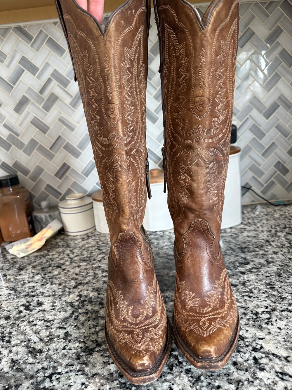 Ariat Casanova naturally distressed brown snip toe boot - Picture 2 of 5